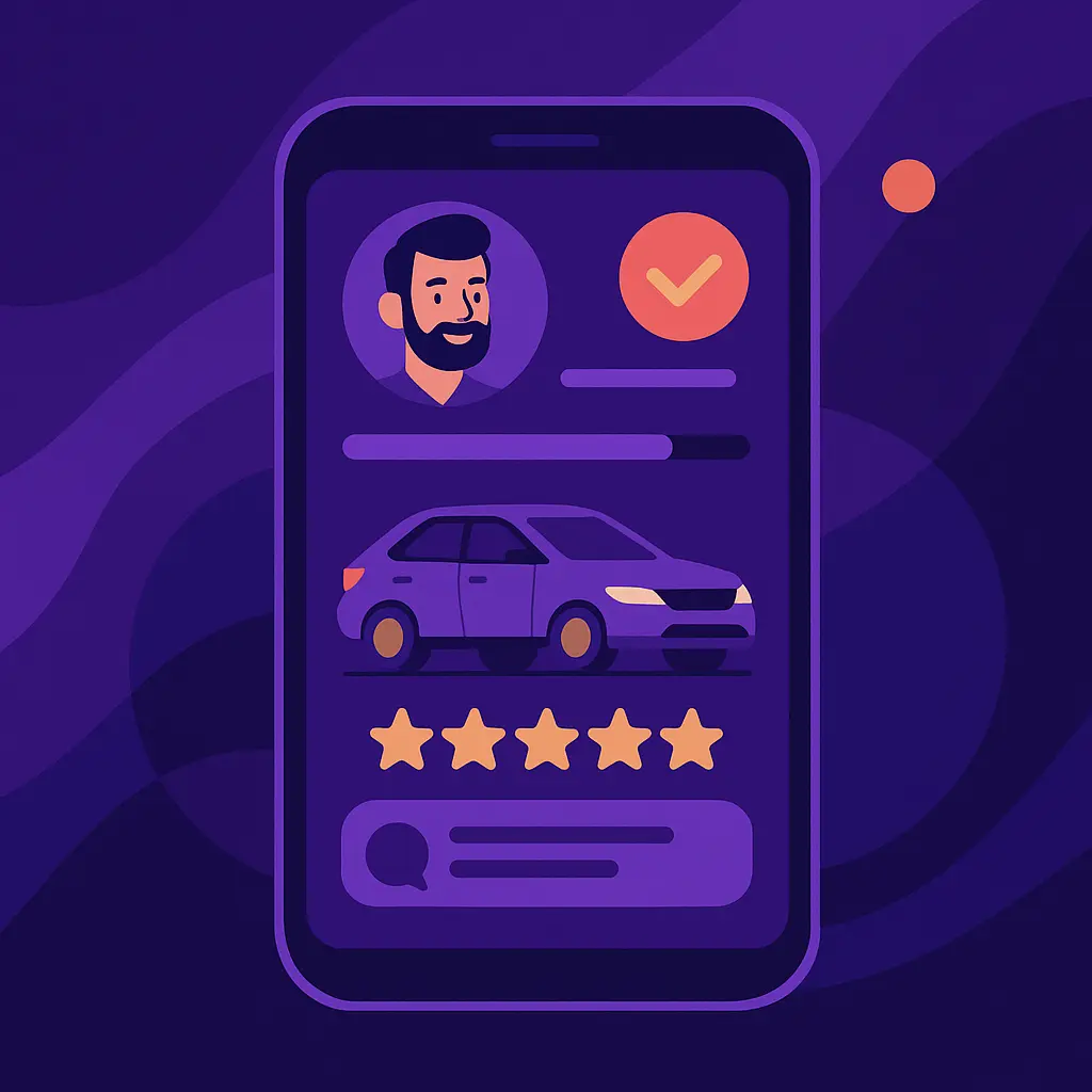 Información del viaje en pantalla